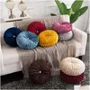 Cushion/Decorative Pillow Veet Pleated Round Pumpkin Throw Pillow For Couch Floor Cushion Decorative Home Sofa Chair Bed Car Drop Deli Dhjrm