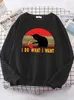 Women's Hoodies Women Sweatshirt I Do What Want Cool Black Cat Print Woman Oversize Funny Graphic Long Sleeve Round Neck Loose Clothes
