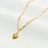 Hängen 14K Guldfylld hjärtform Halsband Minimalism Choker Boho Women Jewelry Collier Femme Kolye