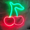 Nattlampor LED aubergine Neon Sign Light For Bar KTV Snack Shop Decor Juice Letter Apple Fruilt Lamp Christmas Wall Födelsedag Hem