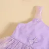 Kız Elbiseler Dinleme Kafası Bebek Bubble Romper Sleeless 3D Kelebek Nakış Körfezi Tül Elbise Doğum 3-18 aydır