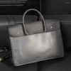 Briefcases Weysfor 2024 Men Business Briefcase Leather Handbag Women Totes 15.6 14 Inch Laptop Bag Shoulder Office Bags For Male
