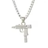 Hanger Kettingen Modellen Hip Hop UZI Kolye GUN Vorm Ketting Goud/Zilver Kleur Leger Stijl Mannelijke Ketting Mannen Sieraden