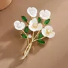 Broches 2024 à la mode coquille fleur cubique Zircon broche tempérament Floral femmes sur vêtements Bouquet broches accessoires de mariage