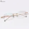 Sunglasses Frames Gradient Purple Lens Rimless Glasses Myopia Filter Blue Light Optics Diamonds Hollow Out With Sun Prescription Computer