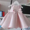 Robes de fille rose arc bébé filles robe née dentelle princesse vêtements pour 1ère année anniversaire noël Costume infantile fête baptême