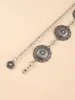 Mode antik silverlegering Western Floral Circle Conchos Women's Chain Belt 240122