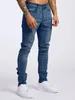 Black Street Fashion Men Jeans High Quality Retro Blue Elastic Slim Fit Ripped MenDesigner Denim Brand Pants Hombre 240125