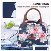 ディナーウェアは、女性用の小さなランチバッグの挿入バッグ再利用可能なADTボックスブルーと花を落とすdhdfk
