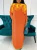Plus -klänningar Vonda 5xl Kvinnor Tryckt Bohemisk klänning Elegant långärmad party Robe Femme Summer Split Pockets Vintage sundress 2024