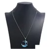 Pendant Necklaces Creative And Exquisite With Luminous Bird Eagle Sky Pendant Necklace White Cloud Moon Resin Blue Jewelry Drop Delive Dhhmx