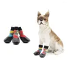 Hondenkleding Outdoor Waterdicht Bloemenontwerp Schoenen Sokken Huisdier Puppy Kleine Kat Casual Herfst Winter 6 Kleuren 4-delige set