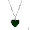 Romantique Po Cadre Collier Humeur Amour Coeur Cristal Pendentif Chaîne Changement De Température Couleur Émotion Sentiment Colliers Dhkl7