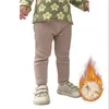 Broeken Kinderen Jongens Meisjes Pluche Dikke Broek Houden Herfst Winter Kinderen TrendyWarm Wear Veelzijdige Baby PP-leggings met schroefdraad