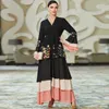 Etniska kläder Kvinnor Dubai -paljetter Öppna Abaya Kimono Cardigan Muslim Ruffles Dress Eid Ramadan Jalabiya Robe Femme Musulman Kaftan Vestido