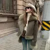 Women's Jackets Woman Clothingy2KMaillard Fur One Suede Short Motorcycle Dress Female Slim Korean Casual Jacket Winter Coat