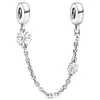 Pierres précieuses en vrac scintillantes lune étoile deux papillons décoratifs marguerite fleur chaîne de sécurité perles pour bracelet européen en argent sterling 925