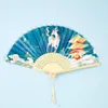 Decorative Figurines 7inch Chinese Japanese Portable Hanfu Cheongsam Folding Bamboo Fan Home Decoration Ornaments Dance Hand Ventaglio A