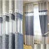 Curtain Drapes Simple Modern Nordic Ins Cotton Hollow Curtains Light-Shielding Elegant Atmosphere Stitching For Living Room Bedroo Dhgxz