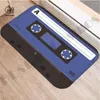 カーペットレトロカセットミュージックテープポーチドアマットラグマットフロアカーペットリビングルームキッチンノンスリップバスルーム3Dプリント-1