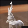 Decorative Objects & Figurines Decorative Objects Figurines China White Elephant Blanc De Chine Artwork Dehua Ceramic Handicraft Mini Dhpd1