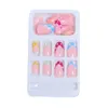 Faux ongles tête ronde amande faux mode couverture complète portable manucure ongles conseils presse sur les femmes