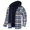 Camicie da uomo invernali in pile Cappotti da uomo spessi di alta qualità con cappuccio Capispalla da uomo Camicia con cappuccio in flanella Camicie da uomo Taglia S-5XL 240202