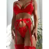 Conjuntos de sutiãs S-3XL Lenceria Babydoll Plus Size Mulheres Intimates Underwear Sutiã Calcinha Conjunto G-String Garter Belt Sexy Lingerie