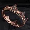 Klipsy do włosów Kobiety Baroque duża kryształowa korona kwiatowa dla królów Queens Tiaras Paule Pagride Bride Wedding Jewelry Akcesoria