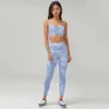 Yoga LU-010 Set Tie Tyed Sports Sports Sports Legging Femme's Colls Gym Clothes Tob Top Pantals Underwear Jogging Su H High Igh