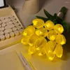 Night Lights LED Tulip Artificial Banquet Flowers Table Lamp Bedroom Wedding Party Decoration Birthday Gifts