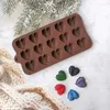 Stampi da forno Stampo per cioccolato in silicone a forma di cuore Caramelle gommose e dolci per pasticceria Accessori per barrette di cioccolato Stampi per fondente a forma di