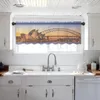 Curtain Sydney Opera House Dusk Short Sheer Window Tulle Curtains For Kitchen Bedroom Home Decor Small Voile Drapes