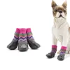 Hondenkleding Outdoor Waterdicht Bloemenontwerp Schoenen Sokken Huisdier Puppy Kleine Kat Casual Herfst Winter 6 Kleuren 4-delige set