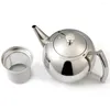 Water Bottles 1/1.5/2L Tea Pot With Filter Gold Thicker Stainless Steel Kettle El Coffee Restaurant Induction Cooker