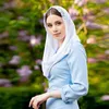 Vêtements ethniques Malaisie Élégant Headwraps Femmes Musulmanes Dentelle Bord Hijab Turquie Chapeaux Turban 50 50 cm Satin Écharpe Islamique Mariage De Fête