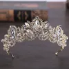 Pinces à cheveux mode baroque luxe cristal AB couronne de mariée diadème couleur or clair diadème diadème pour femmes mariée accessoires de mariage