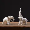 Decorative Objects & Figurines Decorative Objects Figurines China White Elephant Blanc De Chine Artwork Dehua Ceramic Handicraft Mini Dhpd1