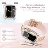 Horlogebanden siliconen lederen band voor Apple Ultra 49mm band 44mm 41mm 45mm 40mm 42mm Correa Diamond Case IWatch Series 8 7 Se 6 5 4