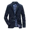 Marca de pana de negocios Blazer hombres primavera otoño Vintage chaquetas para hombre algodón Casual Slim Fit traje masculino tamaño M4XL Homme 240124