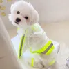 Abbigliamento per cani Impermeabile per animali domestici Tuta impermeabile riflettente Teddy Bichon Pomerania Piccoli vestiti Chihuahua Abbigliamento antipioggia con cappuccio per esterni