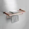 Shiny Polished Rose Gold Bathroom Hardware Accessories Towel Rack Toilet Paper Holder Towel Rail Bar Bathroom Robe Hook 240123