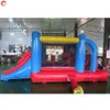 Bâche gonflable en PVC bleu rouge, porte gratuite 52x25m, videur gonflable pour enfants, château gonflable, maison de rebond avec toboggan 240127