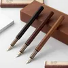 Stylos à plume en gros rétro bois de santal Bronze stylo plume 05Mm luxe bureau en bois affaires écriture art calligraphie stylos cadeaux St Dhgjr