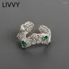 Cluster Rings LIVVY Silver Color Zircon Ring For Women Fashion INS Trend Index Finger Exquisite Handmade Jewelry 2024