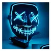 Maschere per feste Maschera di Halloween Led Light Up Per Festival Costume Cosplay Feste in maschera Carnevale Drop Delivery Casa Giardino Festivo Par Dhd9N