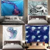 Konfigurowalny psychodeliczny ocean Octopus Tobestry Mandala Piękna dekoracja pokoju dom Home Living 240127