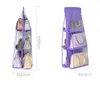 Kosmetiska väskor 6 fickfällbar hängväska 3 lager fällbara hyllväska handväska arrangör dörr diverse hängande garderob