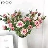 Dekorativa blommor 65 cm Silk Rose Artificial Long Branch Big Roses For Home Wedding Decoration Flores Valentine's Day