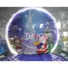 Ship Outdoor Games Aktiviteter 3M-10ft Diameter Custom Made Inflatable Christmas Snow Globe With Light Clear Christmas Dome Tent